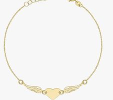 Gold Armband 333 8 Karat Gelbgold Engelsflügel Herz Gravur,