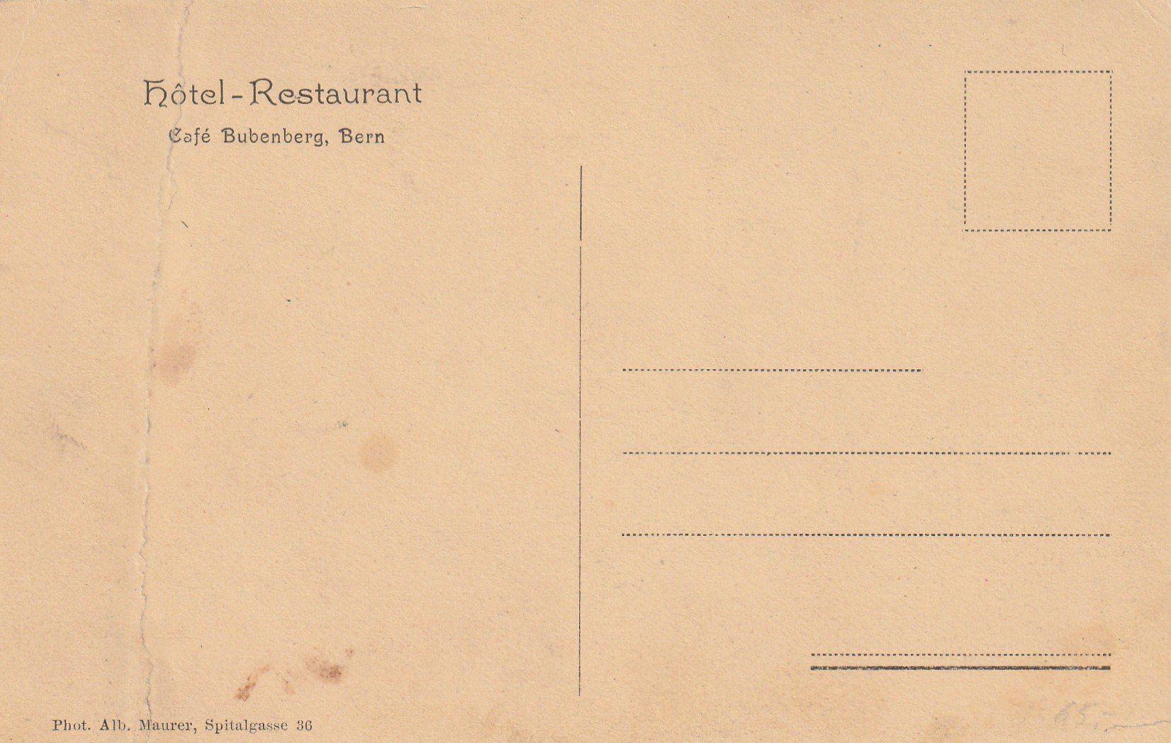 Cartoline postali: Bern - Café Restaurant-Hotel Bubenberg Bern. – Usato da uttwil venduto da Koehlerfred 1