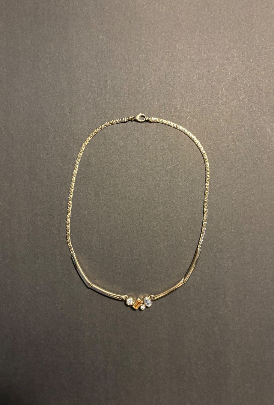 Pierre Lang Ketten: Pierre Lang Collier Kette mit buntem Stein, vergoldet – Gebraucht aus Sulz AG von ZIRON-ART