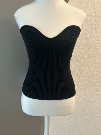 Top schwarz Rippstrick  ohne Täger von H&M Gr. M