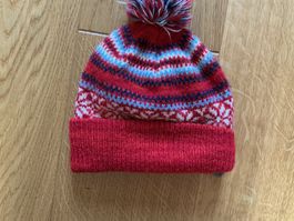 Warme Brekka Wintermuetze für Kinder Rot-Blau,