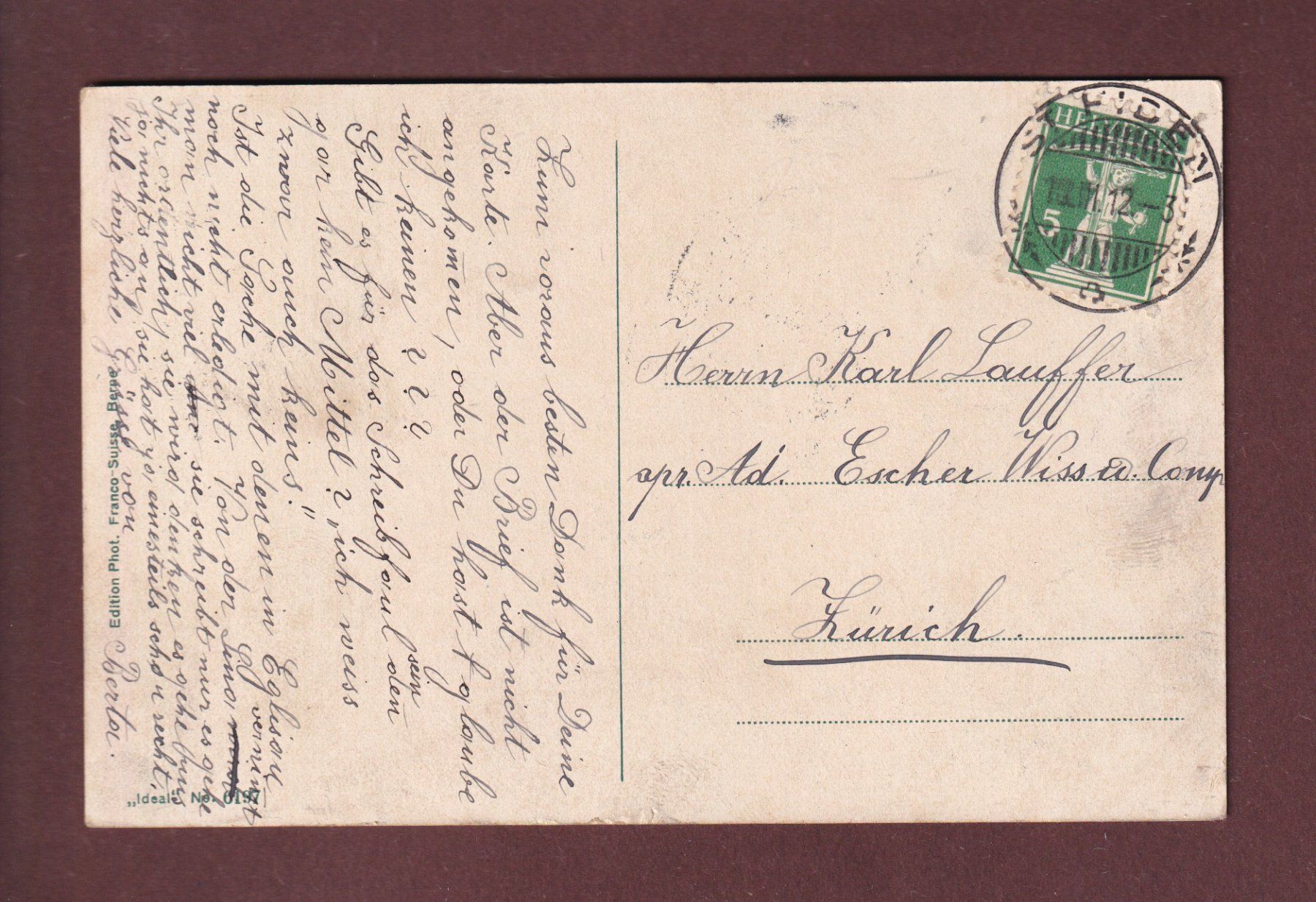 Cartoline postali: ST. GALLEN - Oberer Graben - 1912 – Usato da Pully venduto da nicecards 1