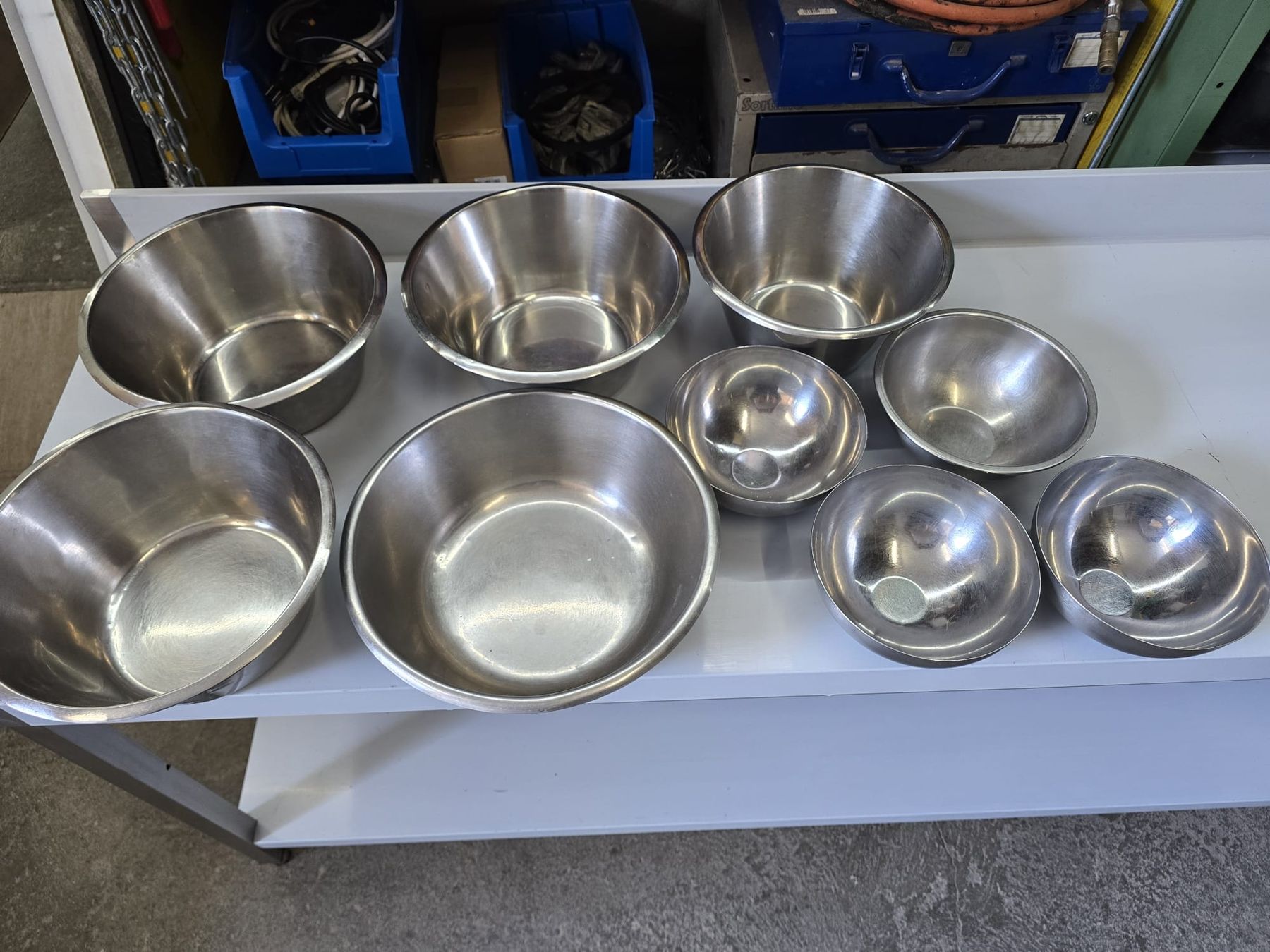 Ciotole: Edelstahl Schüssel Set, 9 teilig, #531 – Usato da Wuppenau venduto da Gastro-Wuppenau 1
