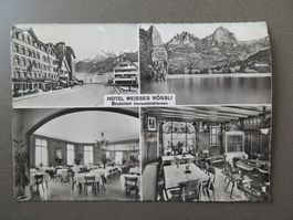 BRUNNEN - HOTEL WEISSES RÖSSLI - 4-BILDRIGE AK