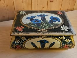 Blechdose mit floralem Motiv; Vintage