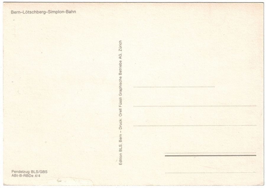 Cartoline postali: BLS Pendelzug Abt-B-RBDe 4/4 – Usato da Frauenfeld venduto da POML 1