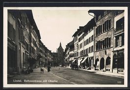 AK Liestal, Rathausstrasse mit Obertor
