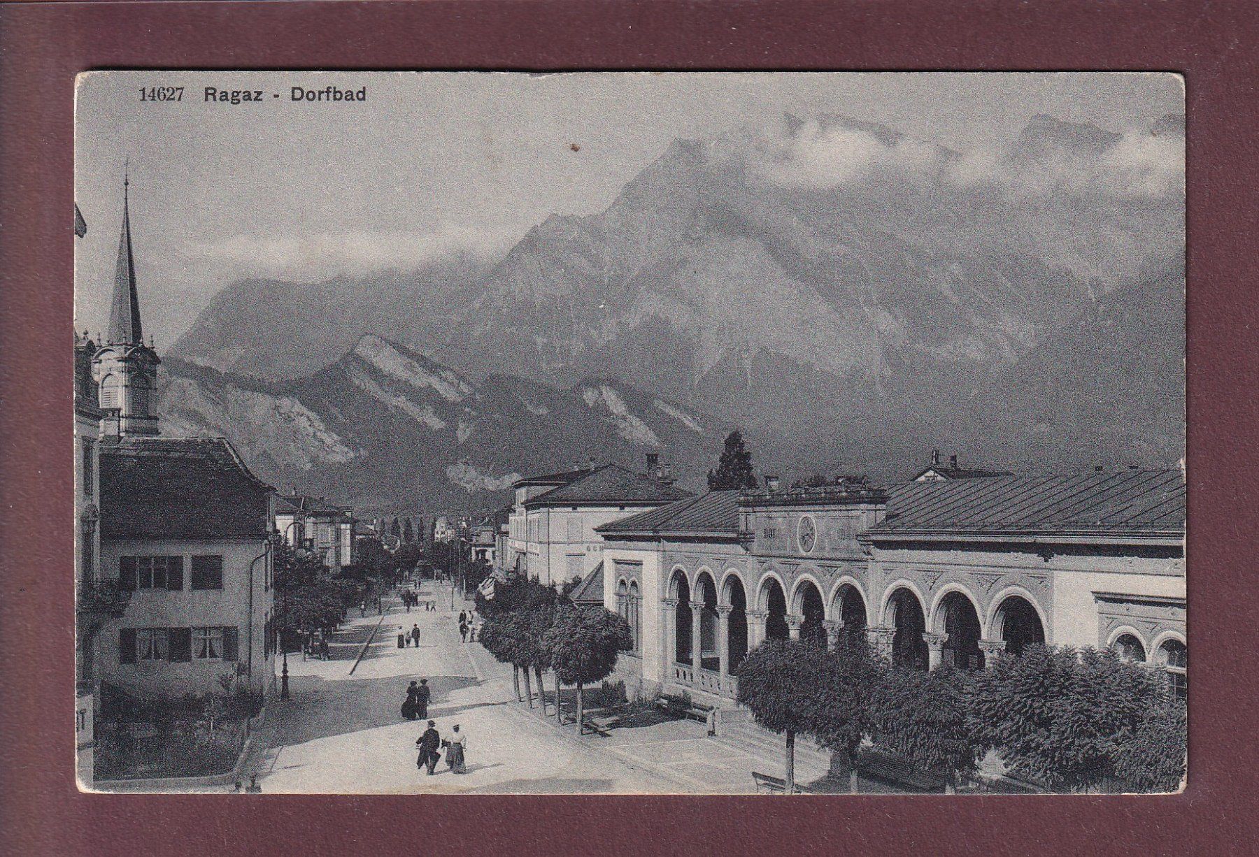 Cartoline postali: RAGAZ - Dorfbad – Usato da Pully venduto da nicecards