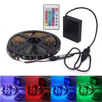 LED RGB Strip + Fernbedienung 5m Batterie/USB Band schwarz