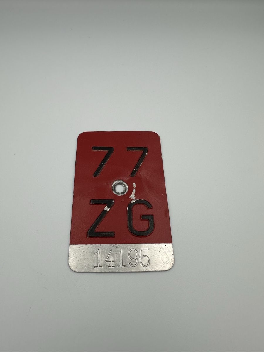 Insegne: Velonummer ZG 77 – Usato da Schwende venduto da weesli 1