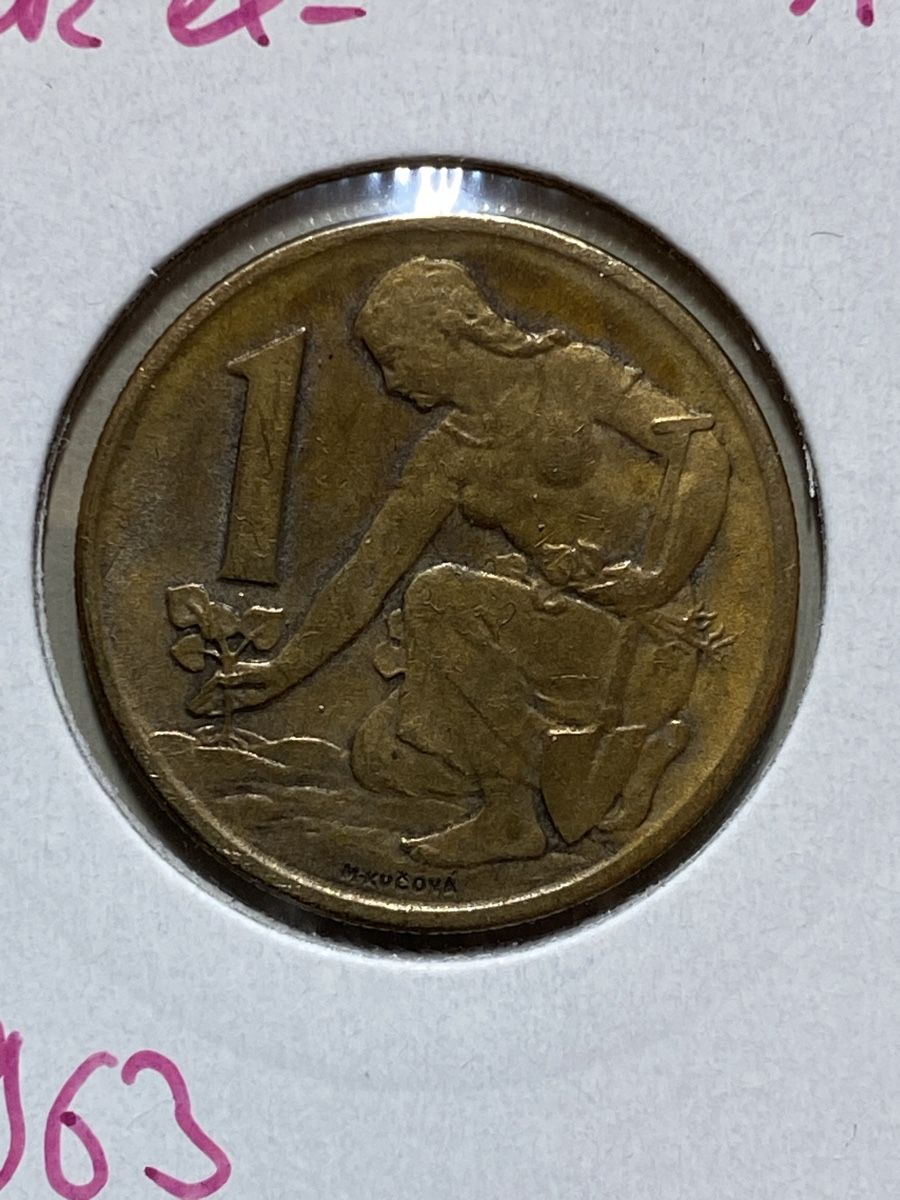 Tutti le monete: Ex Czek - 1 kc - 1963 – Usato da Payerne venduto da Mike1682