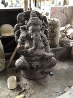 Skulptur Ganesha Elefantengott Stein Garten Statue Feng Shui