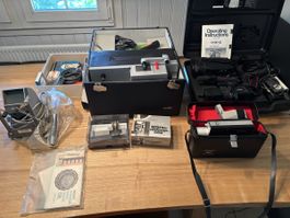 grosser Restposten mit alten Kameras Beamer Belichtung