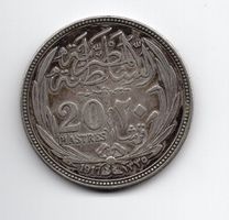 (406) Egypt 1917, 20 Piaster AH 1335