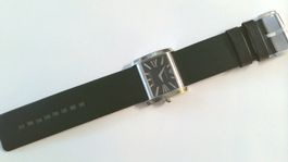 Armani Herren Uhr rechteckig Edelstahl mit Lederband