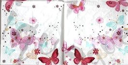 Serviette lovely butterflies 25x25 (1115) 2Stk.