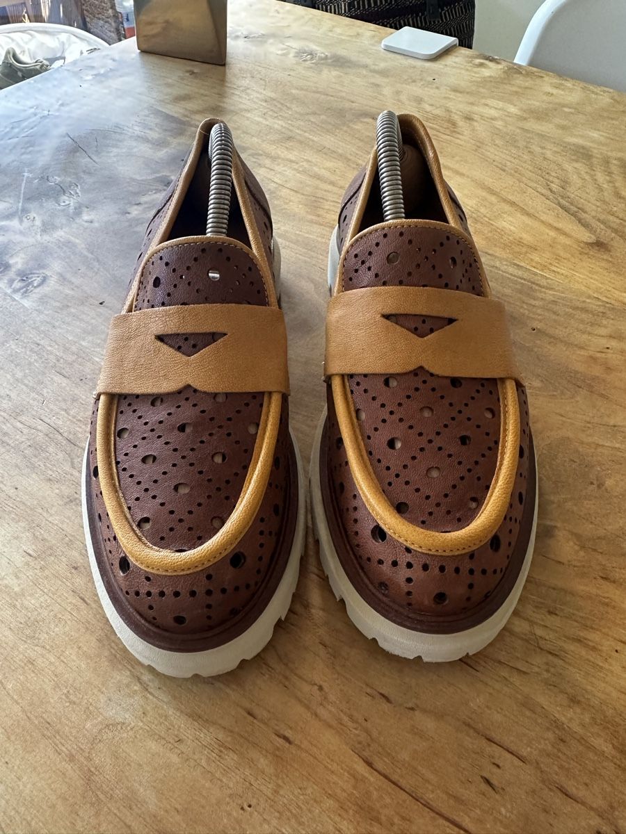 Damenschuhe: Mocassins Mat20 cuir marron perforé pointure 37 – Neu (gemäss Beschreibung) aus Châtelaine von Alexandra.jankowski