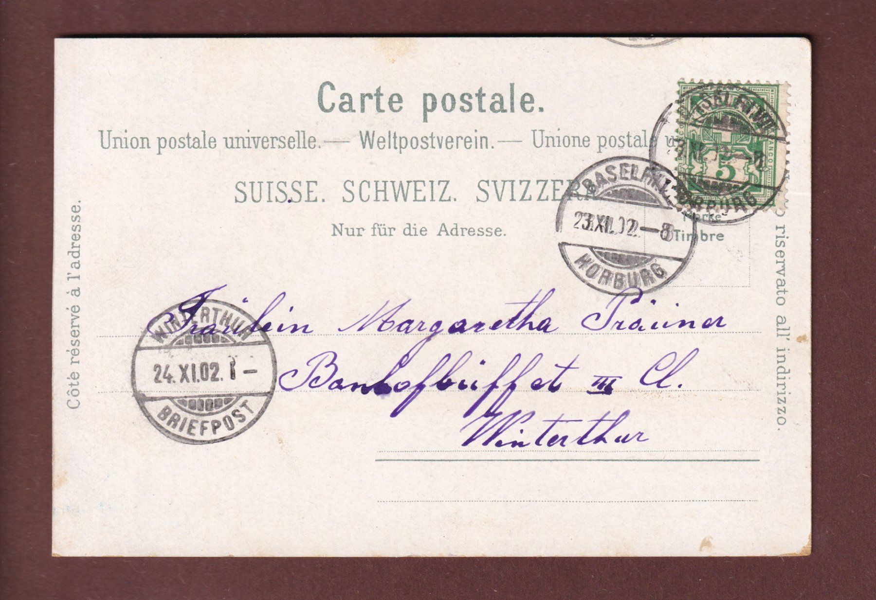 Cartoline postali: BASEL unter Schnee - Barfüsserplatz - 1902 – Usato da Pully venduto da nicecards 1