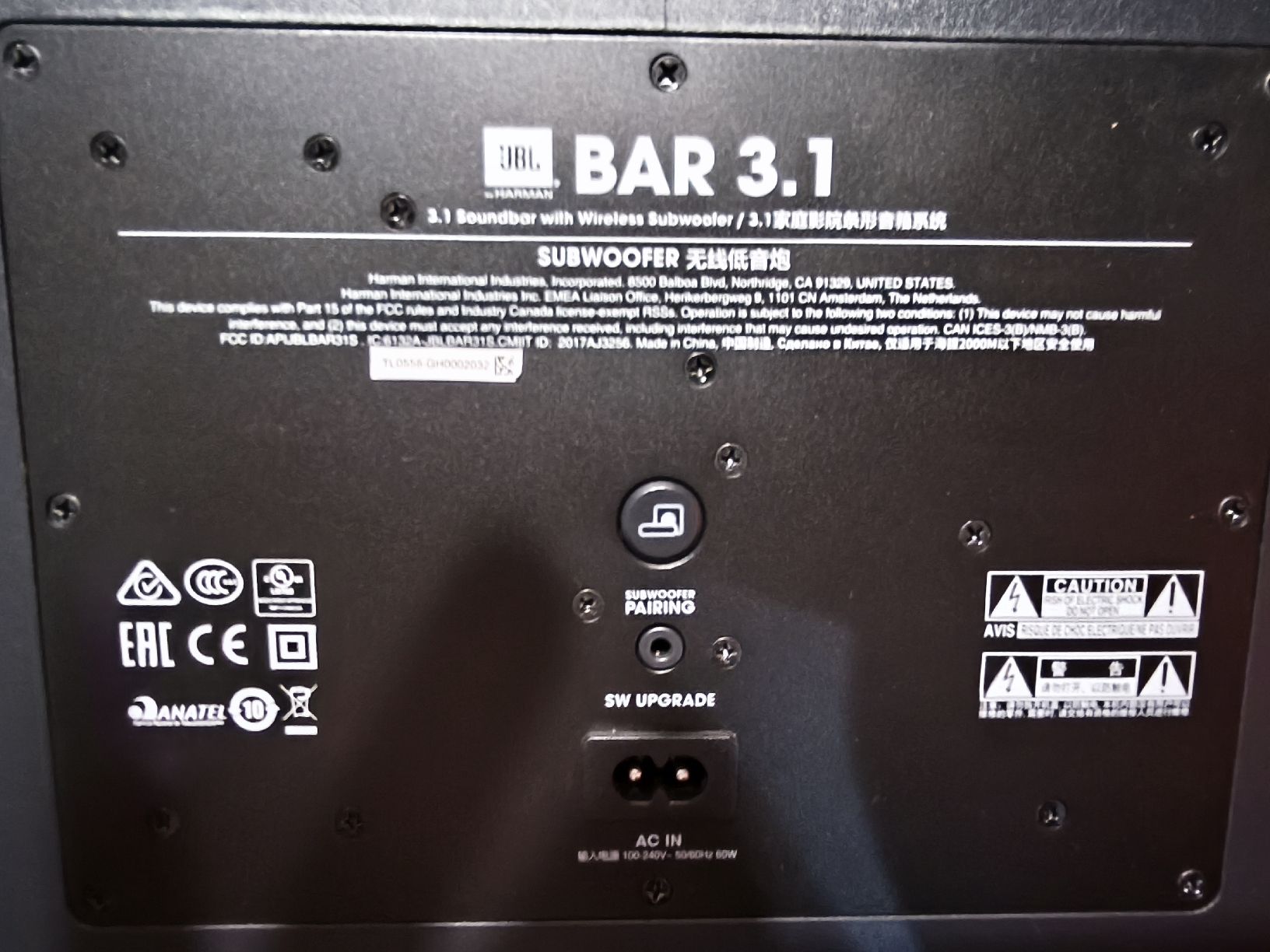 JBL Home Cinema: JBL Bar 3.1 Subwoofer Wireless – Usato da Aarau venduto da Asianbeauty2014 1