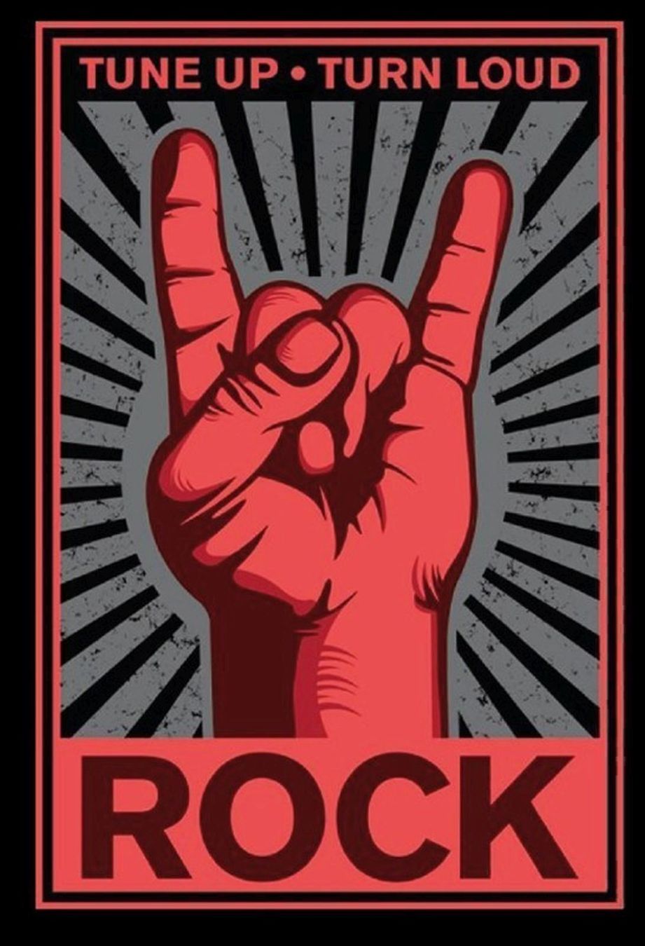 Insegne: Blechschild-TUNE UP-TURN LOUD-ROCK SALUT – Nuovo e nell'imballaggio originale da Rupperswil venduto da big-one-sale