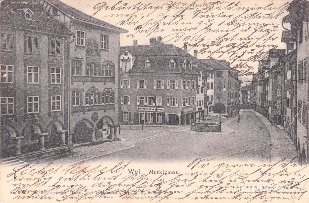 Cartoline postali: Wil SG // 1906 Marktgasse – Usato da Basel venduto da intermezzo12