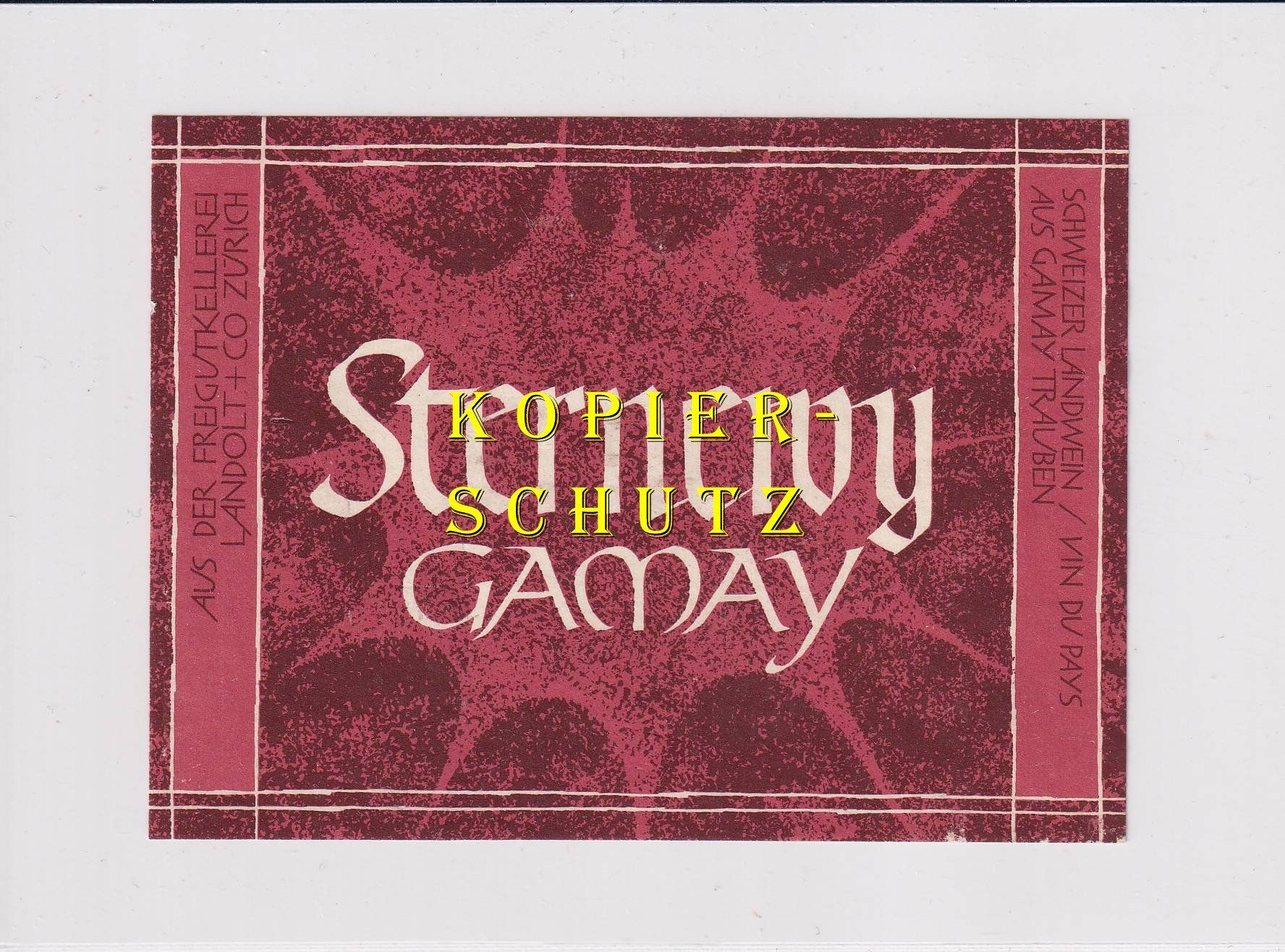 Papier: Etikette - Gamay "Sternewy" /bd – D'occasion à Hombrechtikon par Rudolf07