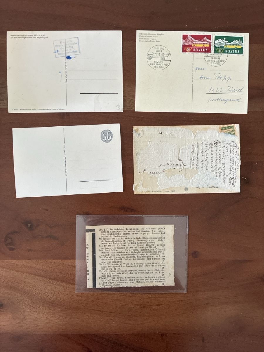 Cartoline postali: 9 Ansichtskarten Schweiz von Postautos Kt. Wallis – Usato da Oftringen venduto da Cla.vD.74 1