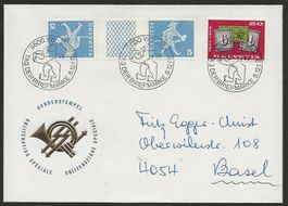 1968 Brief Tag der Briefmarke WIL  (SG)