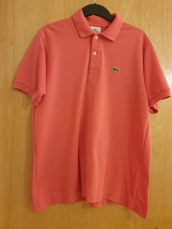 Polo framboise, L/5, coton, très bon état