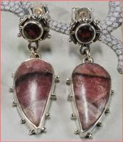 RHODOCHROSITE, Rhodochrosit Ohrhänger 925 Silber