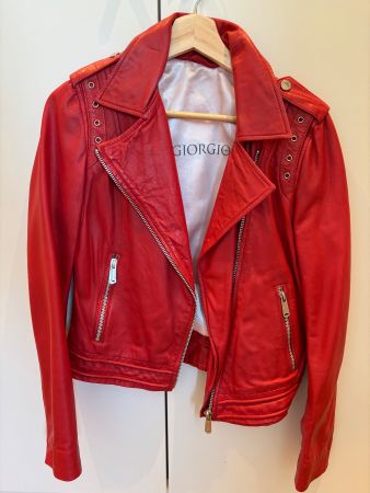 Echt Lederjacke Giorgio & Mario rot Grösse 38 guter Zustand