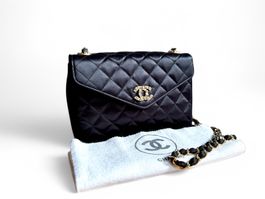 Chanel Satin Rhinestone Chain Sac Tasche