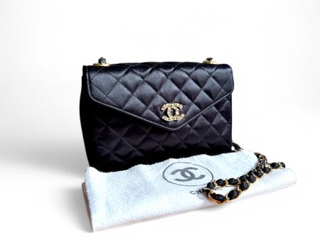 Chanel Satin Rhinestone Chain Sac Tasche
