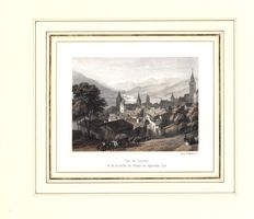 Leuk Stadt Tonlithographie selten