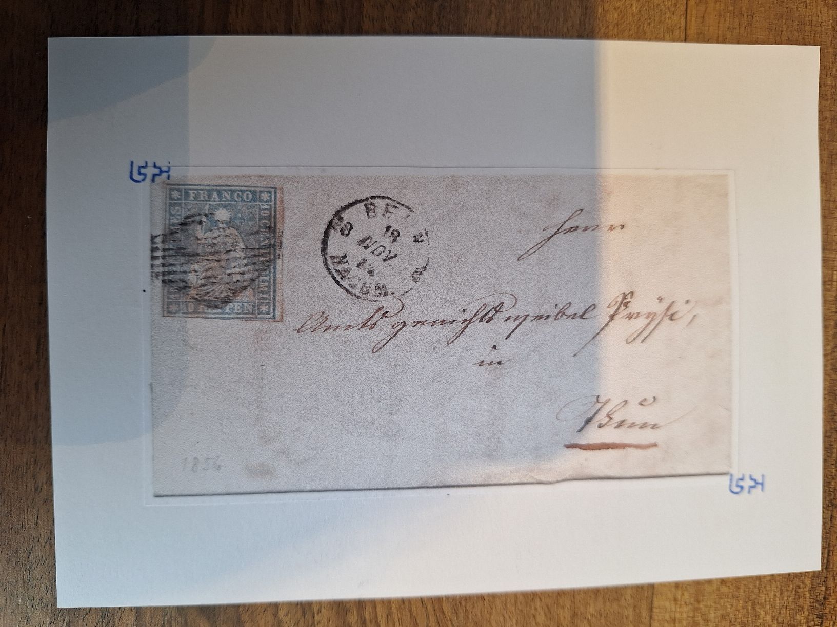 Tutti i francobolli: Strubelbrief 23C.a Kat. 550.- mit Attest Bern - Thun – Usato da Balgach venduto da SIMEON27 1
