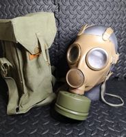 Belgische Gasmaske M51 mit Tasche und Filter.
