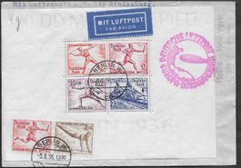 1936 Zeppelin Fahrt EUROPA-NORDAMERIKA Frankiert BL.6 ab 1.-