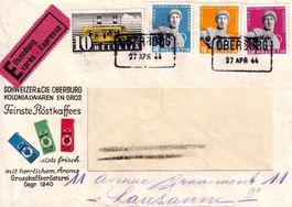 1944, Olympisches Komitee SBK-Nr. 259w-261w, auf Eilbrief.