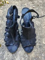 Schwarze Ledersandalen mit Absatz von 5th Avenue