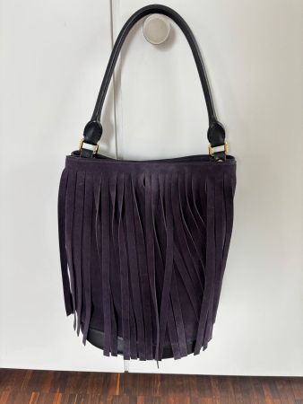 BURBERRY PRORSUM Tasche Wildleder violett mit Fransen
