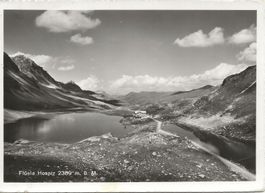 Flüela Hospiz Pass GR  Hospiz und See 1955