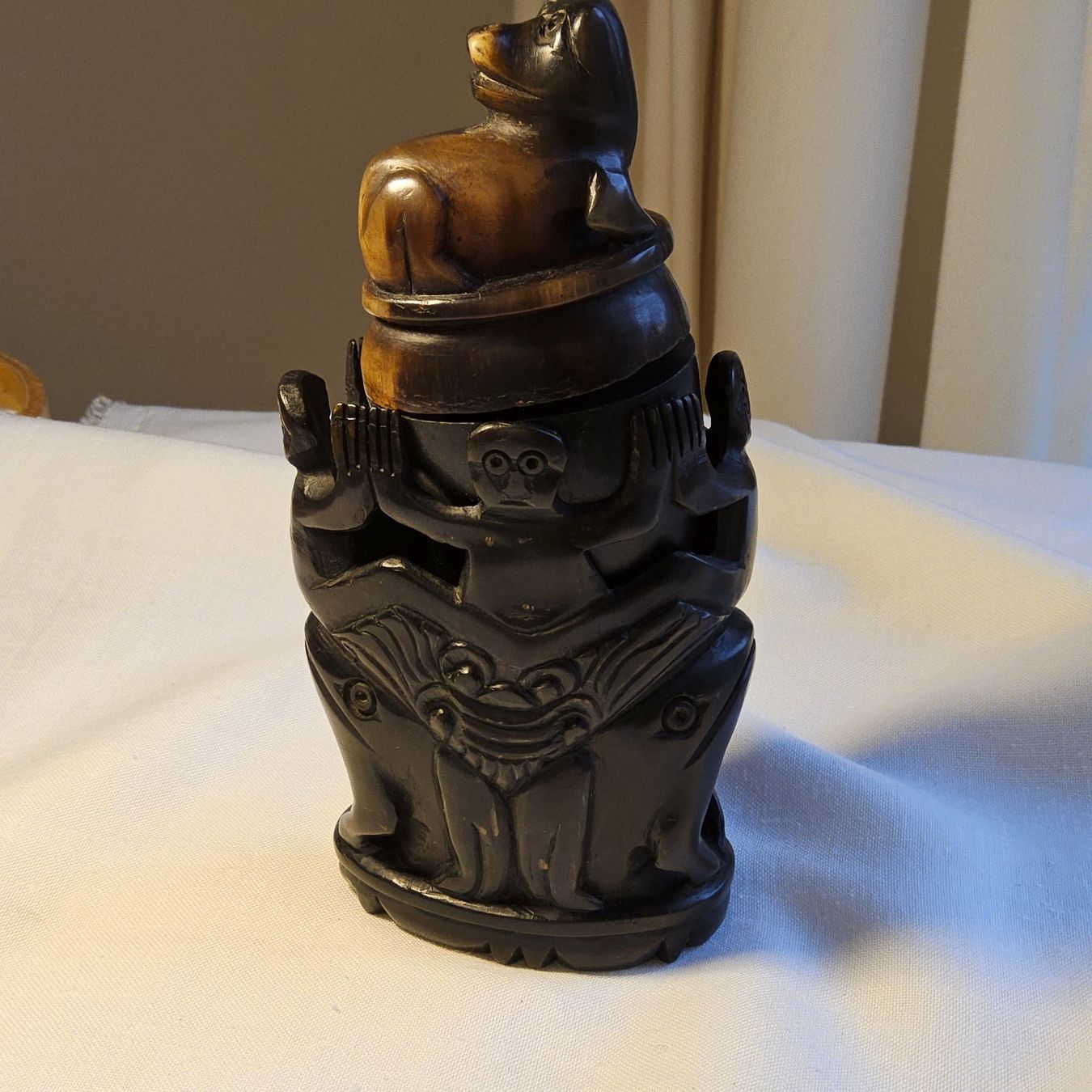 Statuette: Alte Ochsenhorn Schnitzerei, Asien – Usato da Zürich venduto da helsan 7