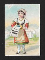 Chromo Cacao Klaus: FILLE AVEC COIFFE (1910s)