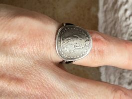 Silber Ring mit 50Reappen Münze, 1963 (53)