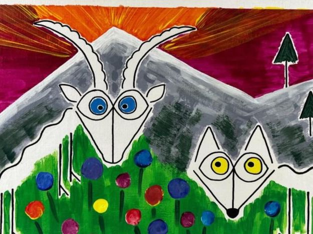 Dipinti: <<Graupüntnerland<<,  naive Kunst – Usato da Hinwil venduto da Grossformat 1