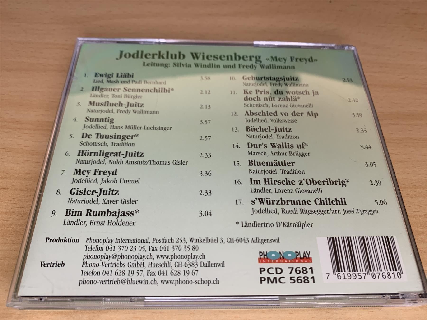 CDs: Jodlerklub Wiesenberg - Mey Freyd – Gebraucht aus Rikon im Tösstal von Alpenmutz 1
