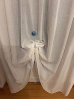 Neue 9 Paare Vorhang Magnet  Perlenmusterung hellblau&weiss