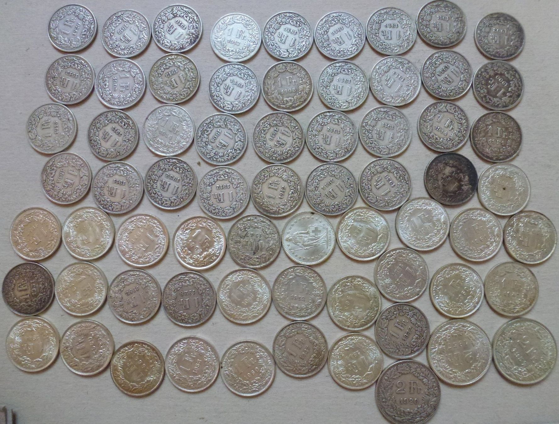Tutti le monete: TOP ++ Sammlung von 246 Stück Schweizer Silbergeld ab 1874 – Usato da Walkringen venduto da Casablanca777 2
