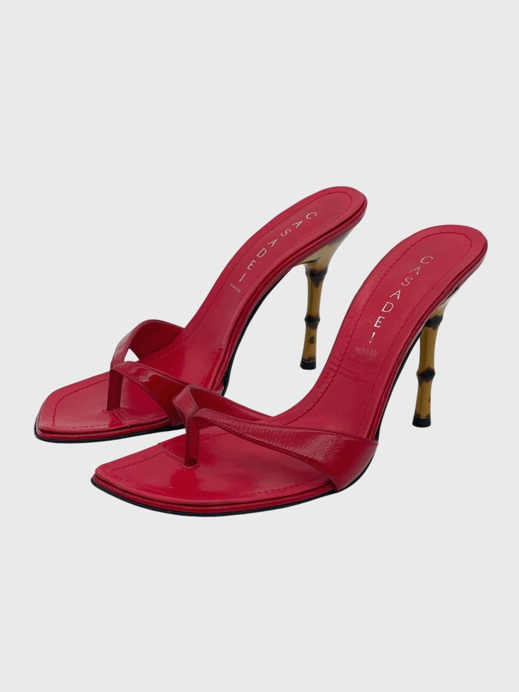 Casadei Scarpe da donna: Casadei Bamboo Sandale mit Absatz EU 38 Rot – Nuovo (secondo la descrizione) da Zürich venduto da shoe_shop 2