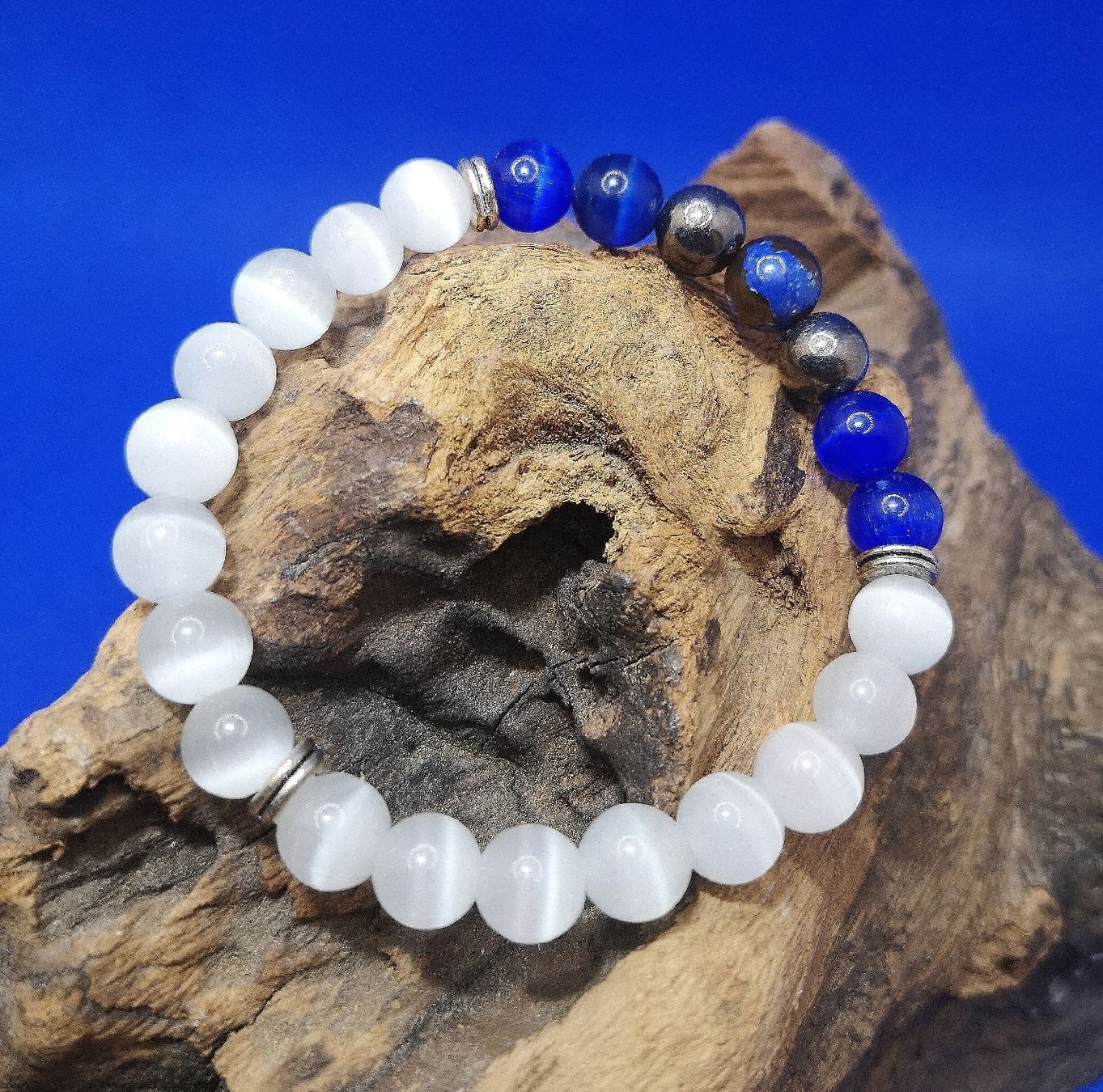 Bracciali & Braccialetti: weiss-blaue CatEye Perlen Armk. - Spendenaktion – Nuovo (secondo la descrizione) da Unterkulm venduto da Nachtigall 3